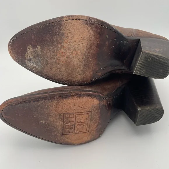 Frye Women's Brown Leather Western Boots - Picture 5 of 8